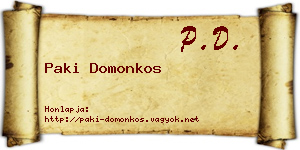 Paki Domonkos névjegykártya